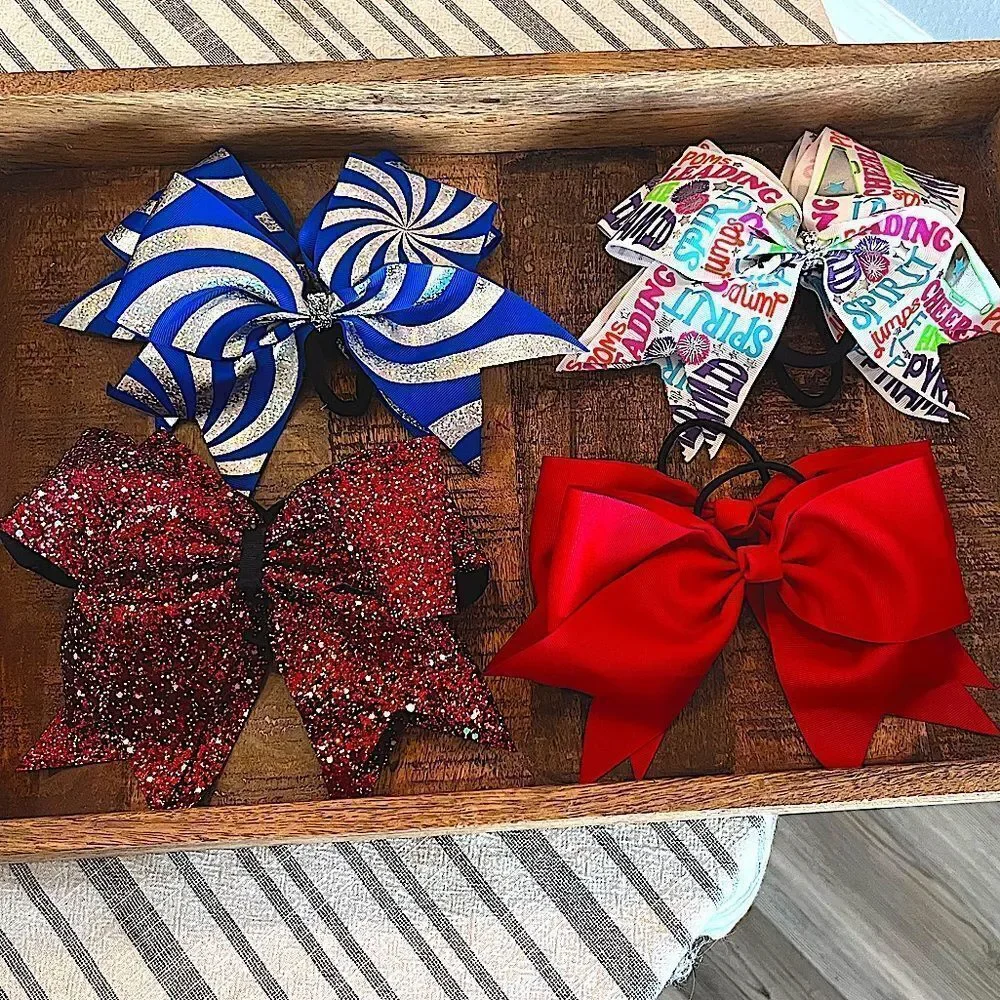8” Large Cheer Bows Wide Grosgrain Ribbon